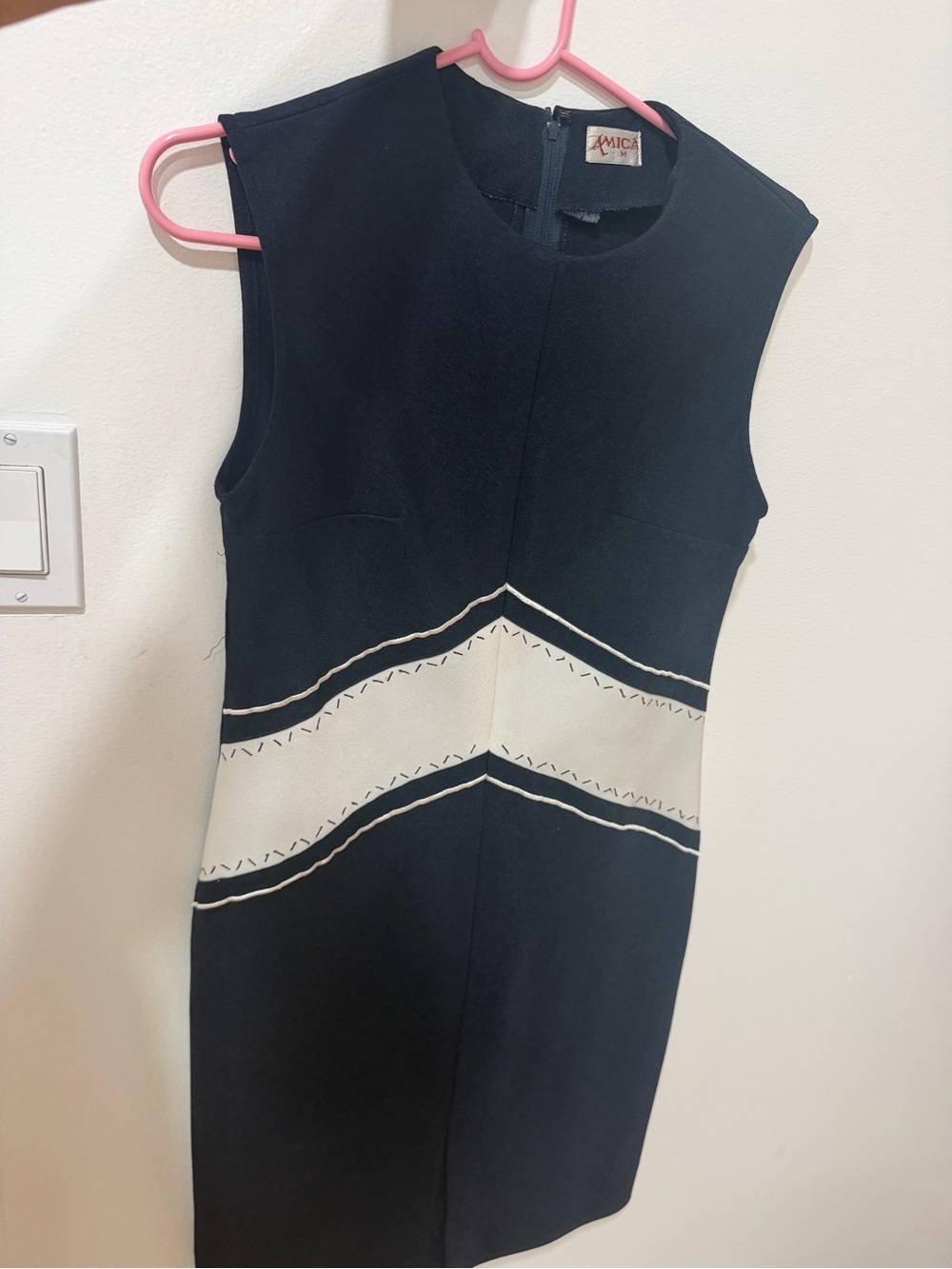 Black and White Chevron Sheath Dress